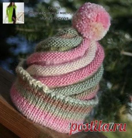 Эта модель подходит для однотонного, двухцветного и многоцветного исполнения. Эта модель подходит для однотонного, двухцветного и многоцветного исполнения. Полная свобода для фантазии!

Вам потребуется: 100г пряжи основного цвета, 100г пряжи дополнительного цвета под спицы №8. 
Для ребенка наберите 30 петель, для взрослого 40. 
1 ряд: лиц. 
2 ряд: провязать первые две петли вместе как изнаночную, изн. до конца, провязать дважды последнюю петлю. 
3 ряд: лиц. 
4 ряд: провяза...