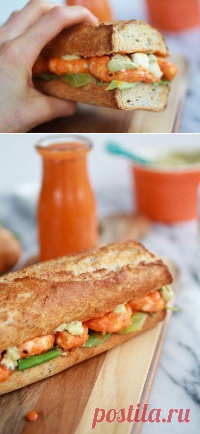 Как приготовить сэндвич-гриль с креветками и острым соусом для пикника - рецепт, ингридиенты и фотографии