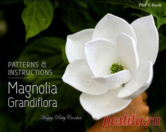 Crochet Magnolia Flower Pattern Crochet от HappyPattyCrochet