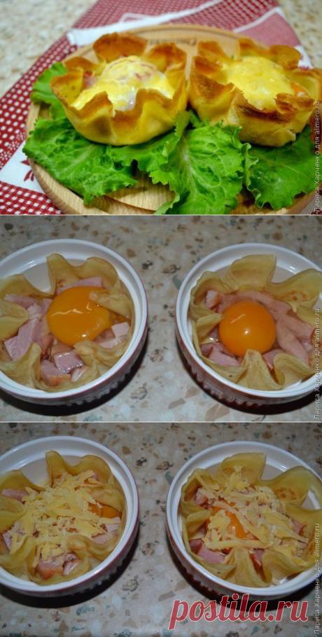 Завтрак в корзинках из блинчиков | Ваши любимые рецепты