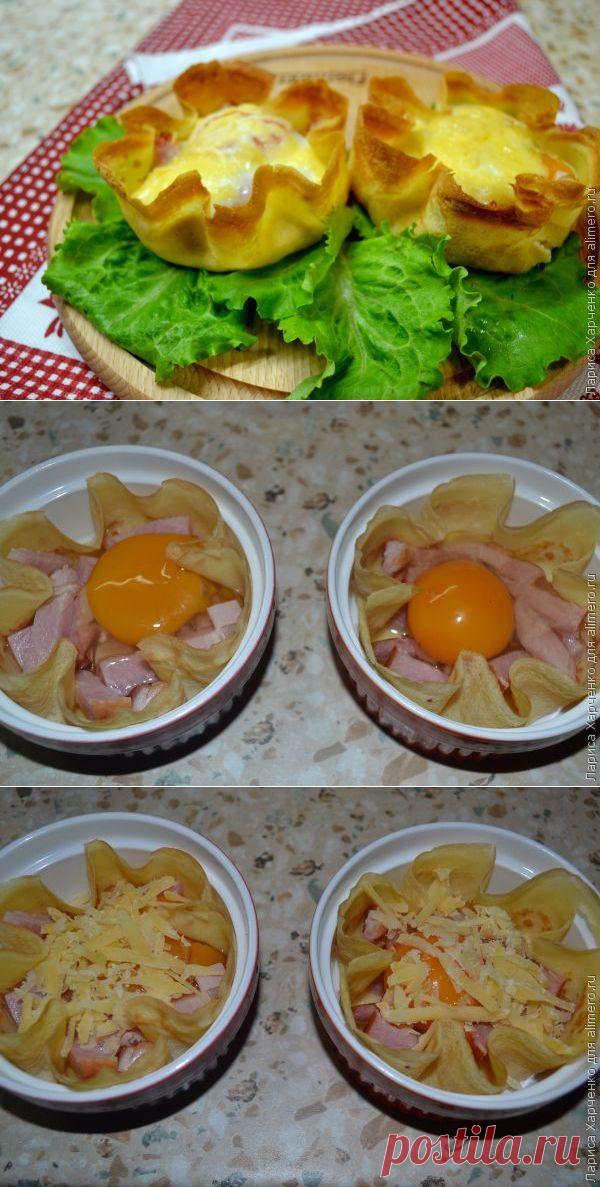 Завтрак в корзинках из блинчиков | Ваши любимые рецепты