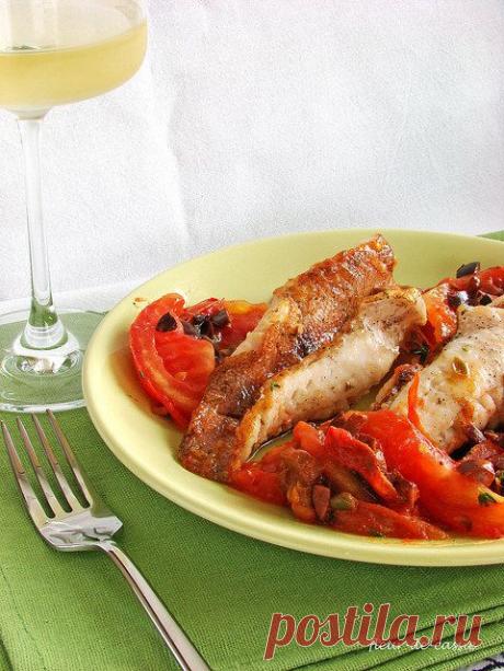 Морской окунь почти по-сицилийски | Четыре вкуса