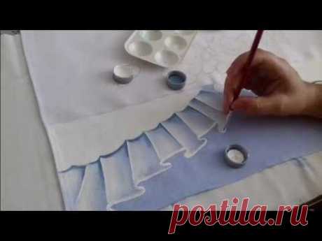 Pintura em Tecido. Aprenda pintar Barrado Falso.
