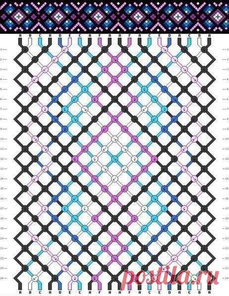 Плетем яркие фенечки. Схемы.