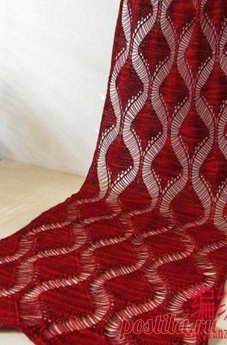 Оригинальный шарф спицами | Рукоделие и вязание