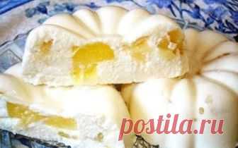 Творожный кекс с персиком без выпечки! Очень легкий, воздушный, вкусный, ароматный творожный...