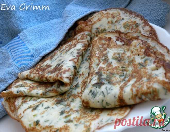 Творожные блинчики с зеленью – кулинарный рецепт