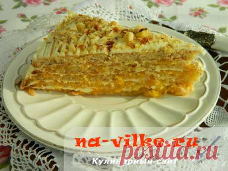 Торт с консервированными персиками и маскарпоне - рецепт с фото