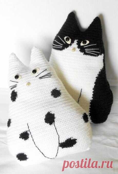 Подушка крючком КОТ - Онлайн-журнал о вязании и кулинарии