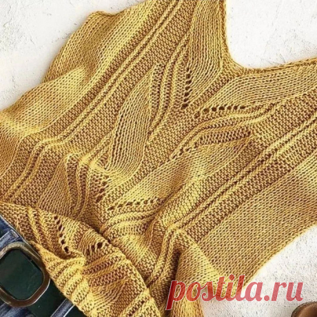 Жёлтый топик спицами