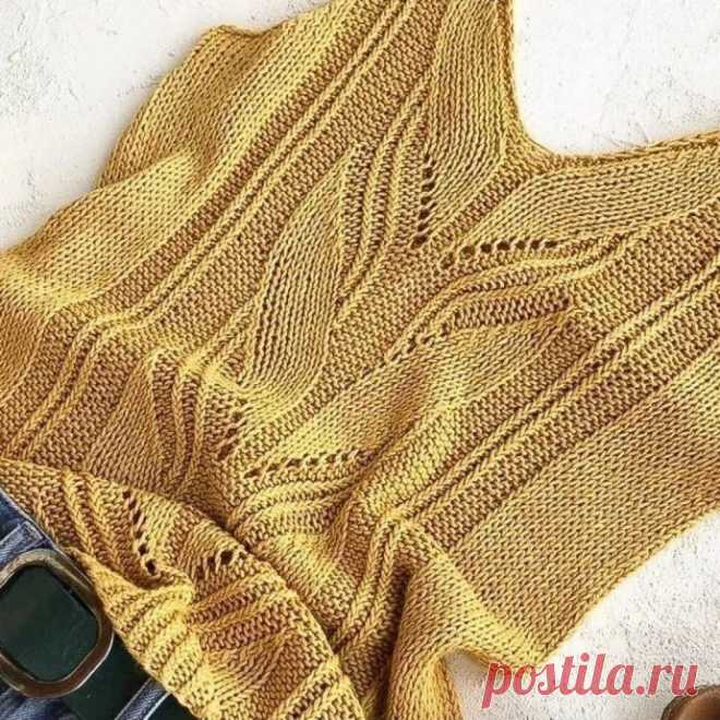 Жёлтый топик спицами