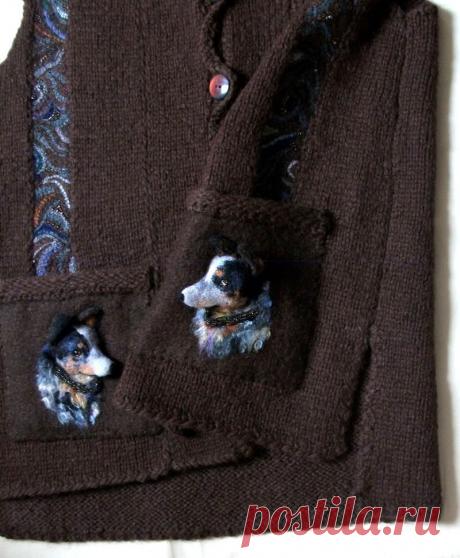 Альпака 100%, с использованием вышитой вставки, боковые разрезы, спинка длиннее, чем перед. Карманы выполнены в технике сухого валяния и комбинированные техники. На прохладный летний день, теплую осень и т. д. Возможны вариации на тему.