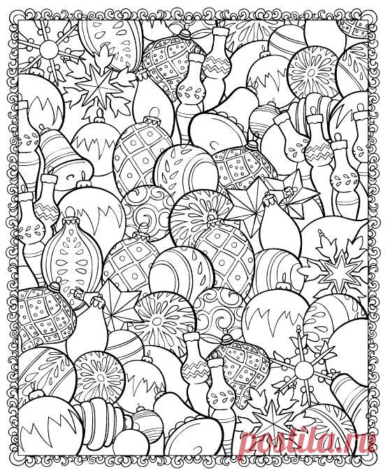 Зима в раскрасках для взрослых - 6 шаблонов для творчества