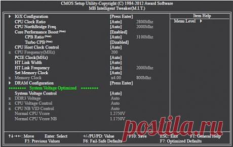 Разгон процессора через BIOS | Ваш компьютер