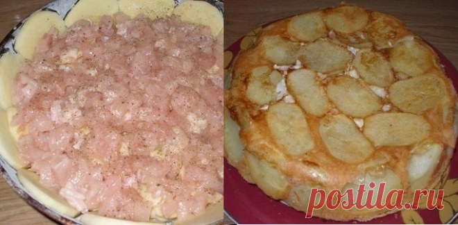 Сытный пирог. Просто уложи красиво продукты и поставь в духовку