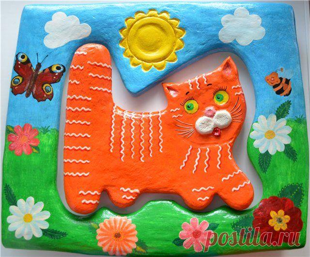 Котик в рамке (техника папье - маше) • Кошки Мира