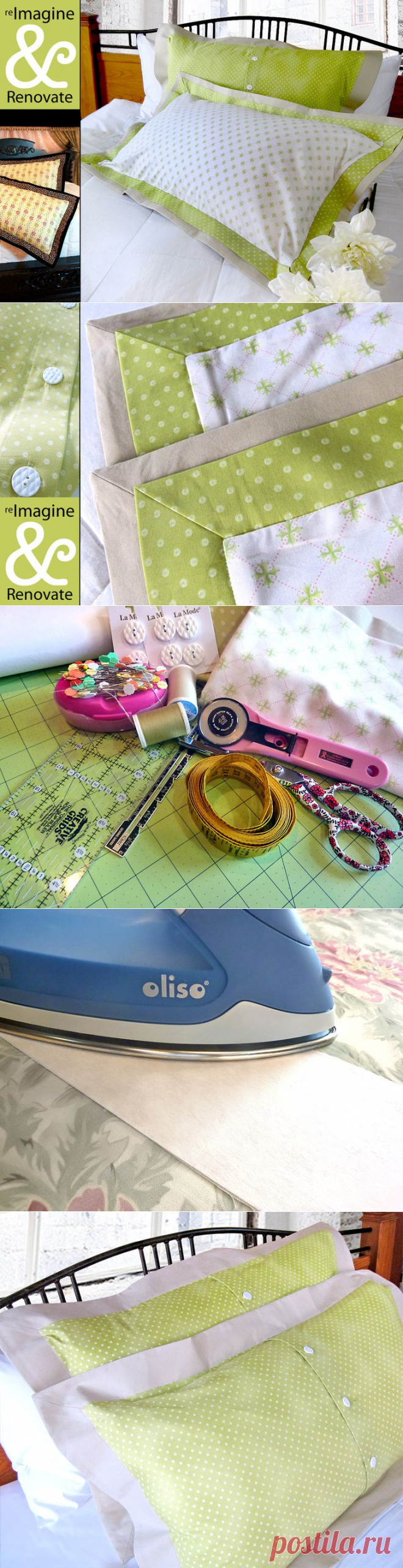 Re-imagine & Renovate: Double-Flange Pillow Shams in Spring Cottons | Sew4Home