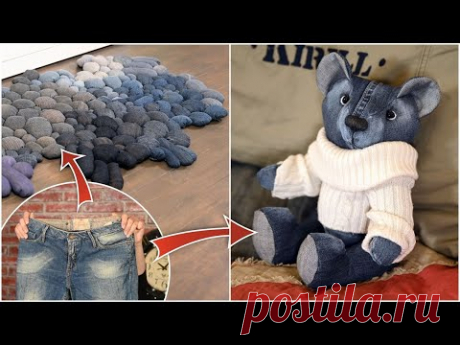 Идеи декора из старых джинсов!/ Вторая жизнь старых вещей