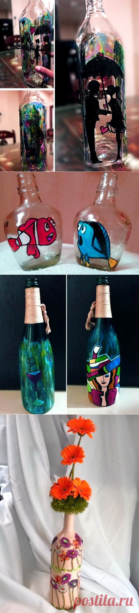 Роспись бутылок своими руками | 33 Поделки