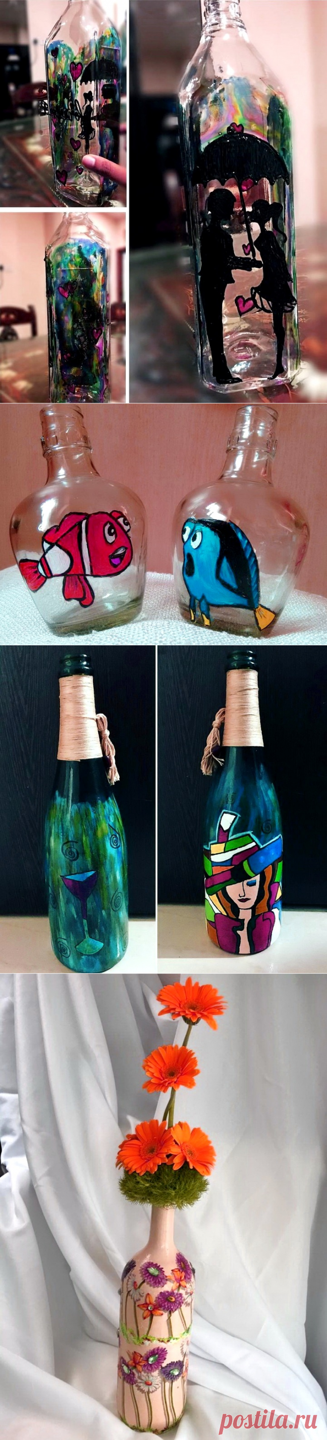 Роспись бутылок своими руками | 33 Поделки
