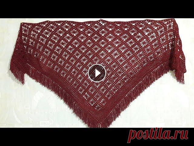 Шаль крючком. Часть 1.  Шаль узором паучки. Как научиться вязать крючком. Вязание крючком 2019. Привет Всем! Сегодня я Вам расскажу как научиться вязать шаль узором "паучки". Для вязания шали нам понадобится: - 2 с лишним моточка пряжи ...