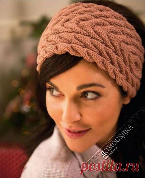 Повязка на голову из кос связана спицами.... / Мода / повязки на голову 2012 / Pinme.ru / Pinme
