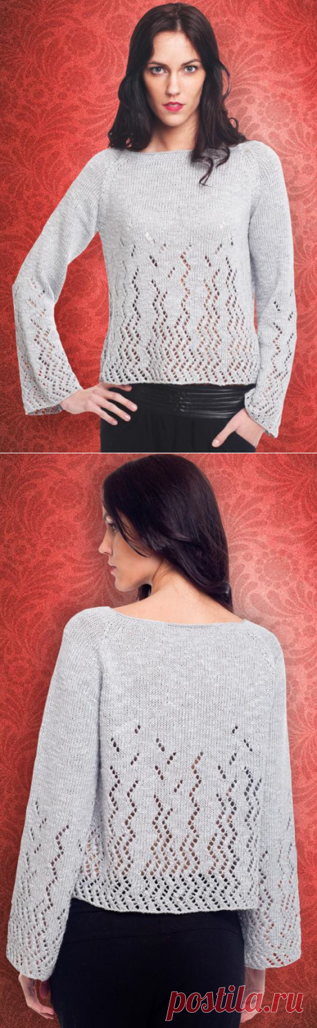 Вязаный пуловер Lace Raglan | ДОМОСЕДКА