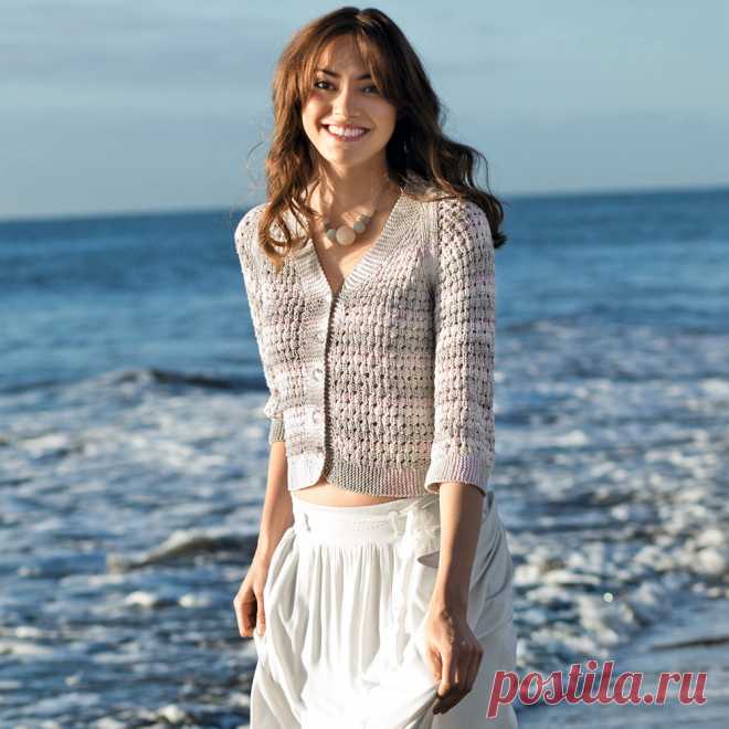 Жакет покроя реглан из пряжи секционного крашения - схема вязания спицами. Вяжем Жакеты на Verena.ru