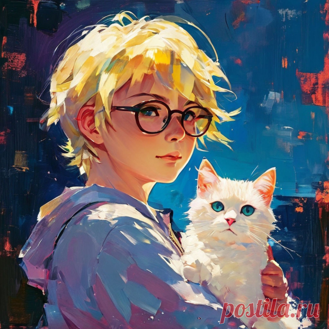 Девушка с котенком