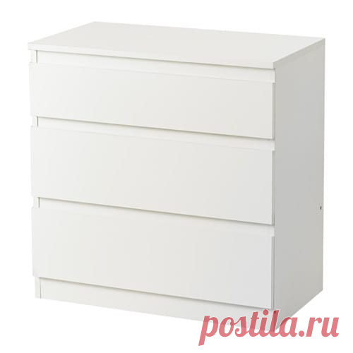 СКОНЕВИК Комод с 3 ящиками - белый  - IKEA IKEA - СКОНЕВИК, Комод с 3 ящиками, белый, , Чтобы ящики не выпадали при открывании, они оснащены специальным стопором.