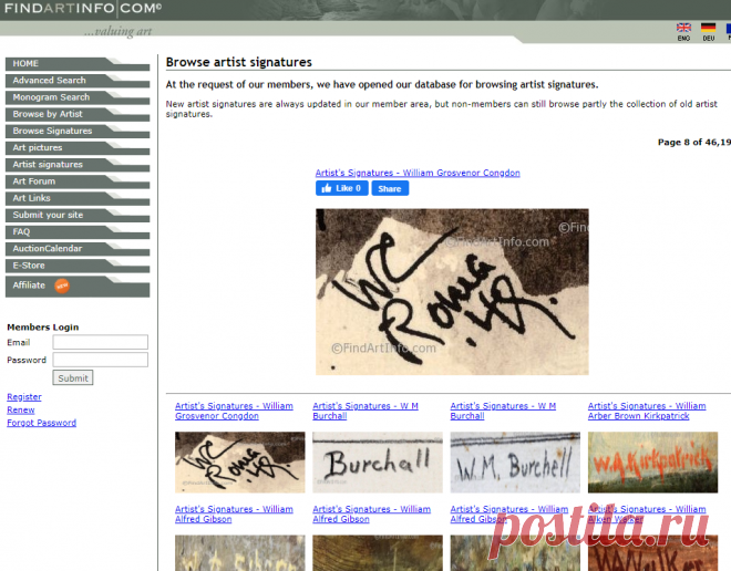 Artist's Signatures - William Grosvenor Congdon