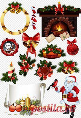 Клипарт - Новогодние украшения свечи с шарами и свитком для поздравлений на прозрачном фоне PSD » ШКОЛА ПЛЮС
