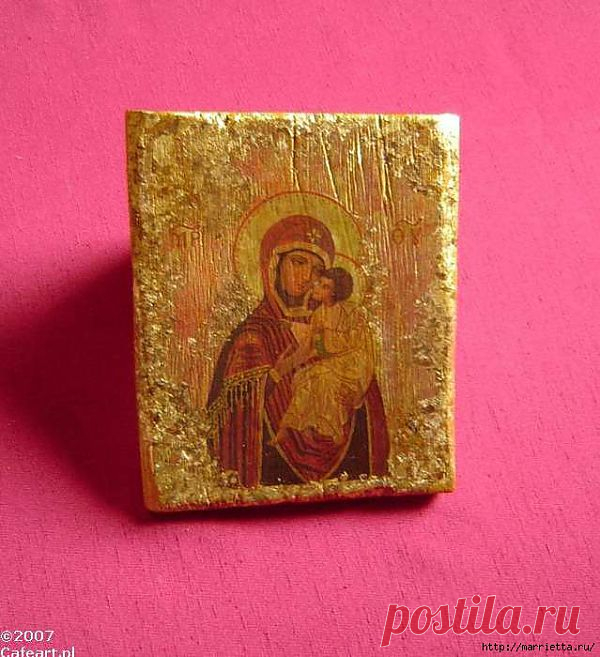Декупаж. Эффект старинной иконы.