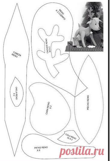 Рождественские олени. Выкройки текстильных игрушек. #подборка #поделка #подвеска #олень #новогоднее #игрушка #фетр #флис... Вязание - Мой Мир@Mail.ru