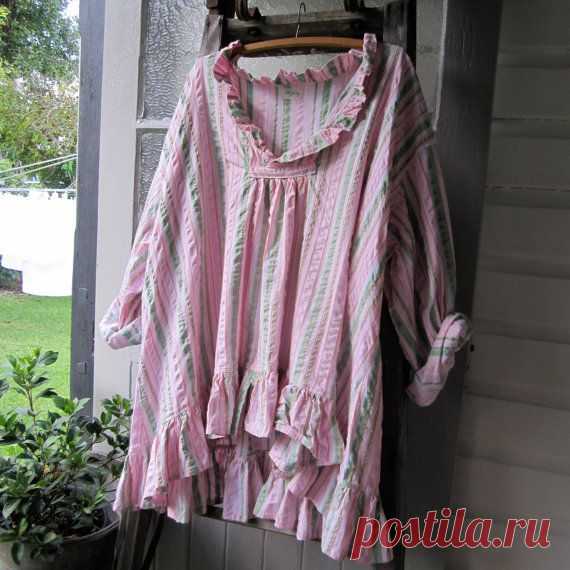 Cotton Striped Shirt Plus Size Made to Order от MegbyDesign