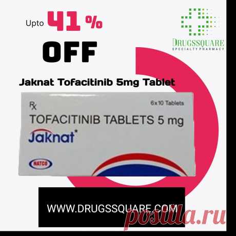 Таблетка Jaknat 5 мг содержит активное вещество тофацитиниб. Таблетка Jaknat 5 мг используется для лечения ревматоидного артрита средней и тяжелой степени. Это также помогает замедлить прогрессирование повреждения костей и суставов. Купите Jaknat 5 мг онлайн в интернет-аптеке Drugssquare, известной своими самыми низкими ценами в мире.