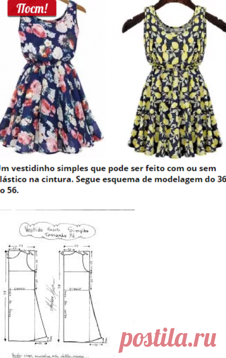 Vestido Regata Simples – DIY – molde, corte e costura – Marlene Mukai