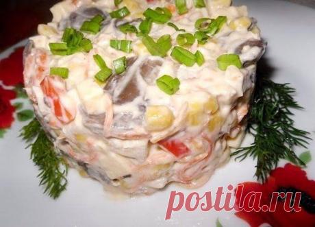 Шустрый повар.: Салат "Мозаика" из курицы, грибов и овощей