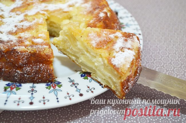 Творожная запеканка с яблоками в духовке, очень вкусная