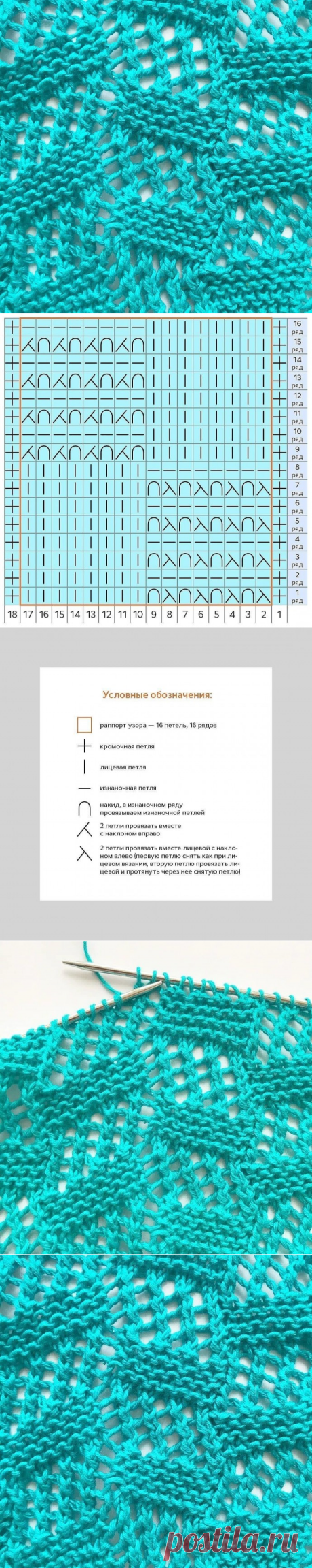 Красивый узор спицами