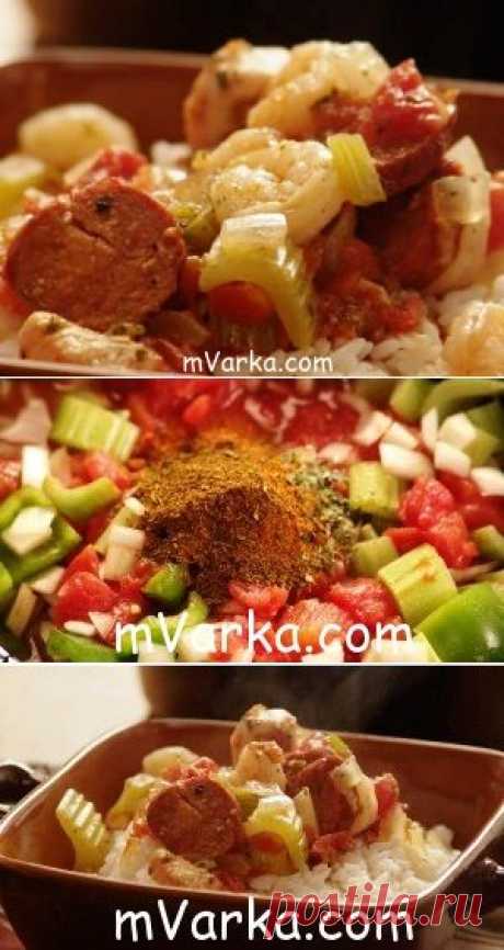 Рагу с курицей и колбасой по-американски