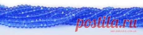 Хрусталь 3х4 мм (140) №01, Caribbean Blue (светло-синий), 1 низка | Маковка - хобби и рукоделие