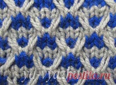Необычные двухцветные узоры спицами с описанием и схемами | Вязальное настроение...