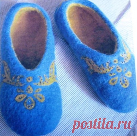 Валяние из шерсти тапочки - -