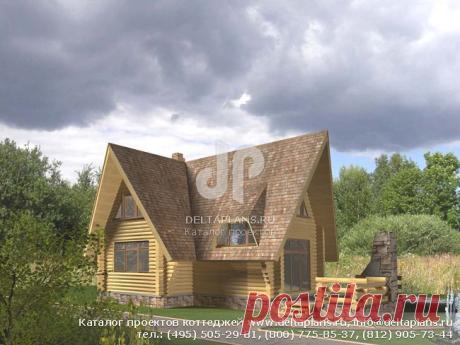 Деревянный дом с террасой № D-070-1D