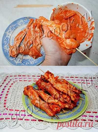 Хорошая кухня - крылышки, запечённые в трёх перцах. Кулинарная книга рецептов. Салаты, выпечка.