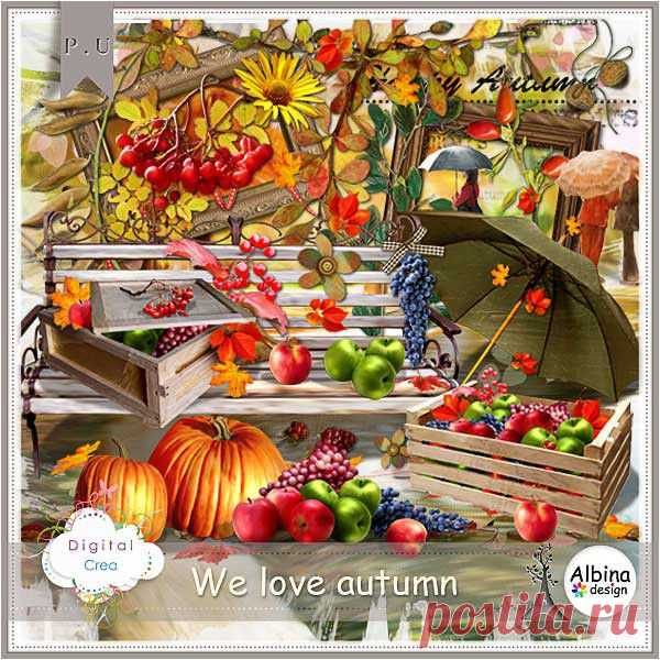 Симпатичный осенний скрап-набор "We love autumn"