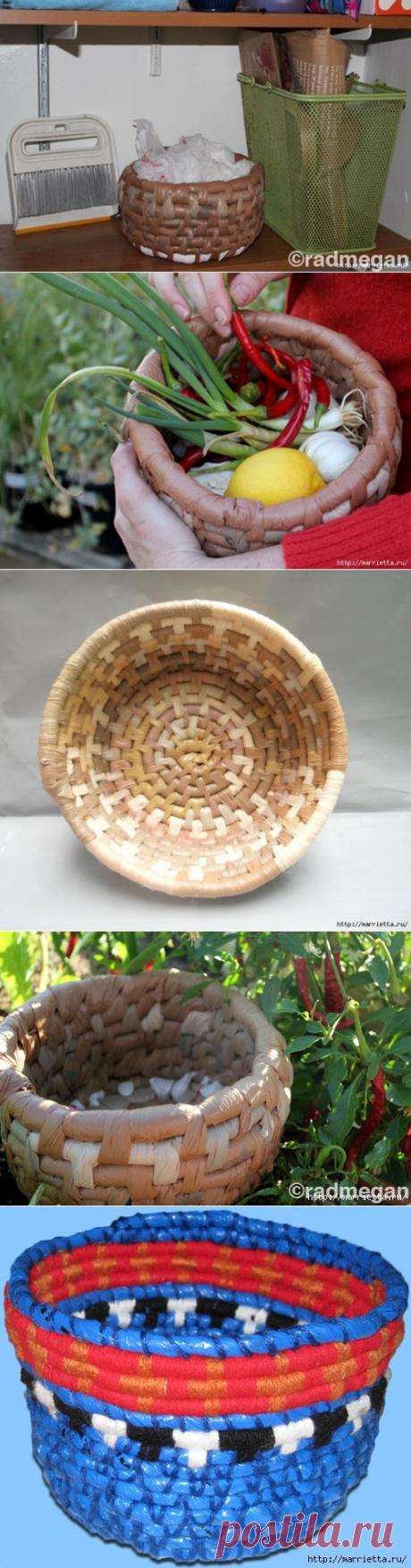 Корзинки из полиэтиленовых пакетов | Самоделкино