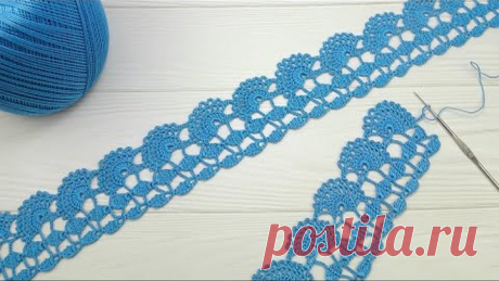 ЛЕНТОЧНОЕ КРУЖЕВО простое и ажурное вязание крючком мастер-класс Easy to Crochet Lace Ribbon