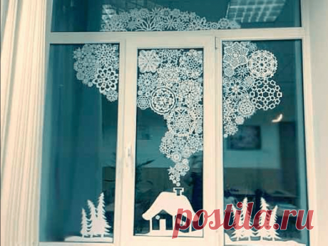 15+ идей, как красиво украсить окна к Новому Году